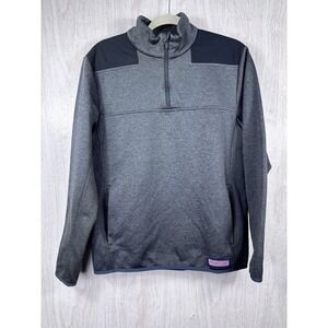 Vineyard Vines Shep Shirt S Pullover Mens Fleece 1/4 Zip Gray Minimalist Preppy